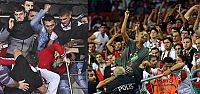 Dev maçta tribünler karıştı.